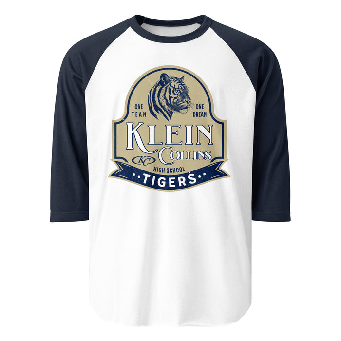 Klein Collins High School Tigers Unisex 3/4 Sleeve Raglan T-shirt 224