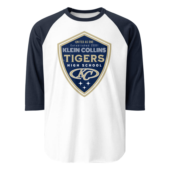 Klein Collins High School Tigers Unisex 3/4 Sleeve Raglan T-shirt 225