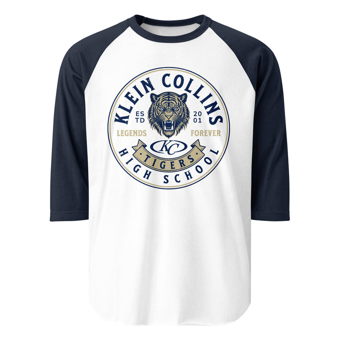 Klein Collins High School Tigers Unisex 3/4 Sleeve Raglan T-shirt 215