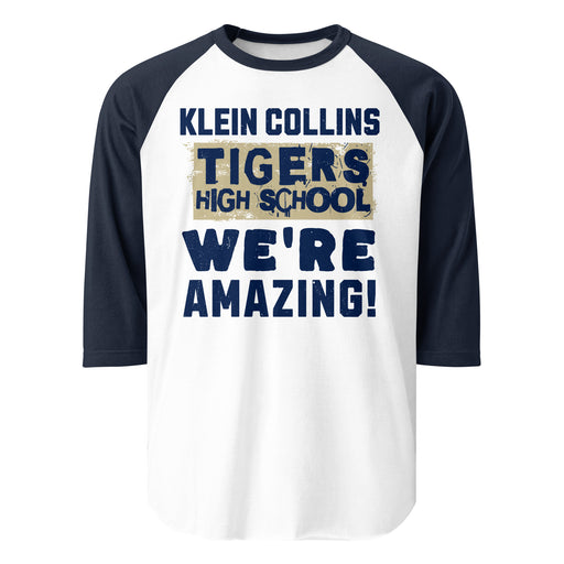 Klein Collins High School Tigers Unisex 3/4 Sleeve Raglan T-shirt 231