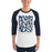 Man wearing Klein Collins High School Tigers Unisex 3/4 Sleeve Raglan T-shirt 236