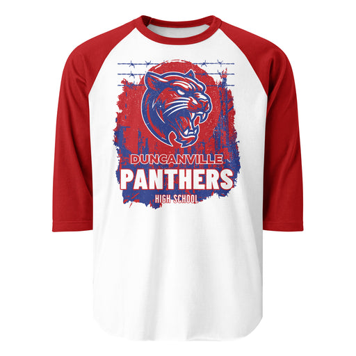 Duncanville High School Panthers Unisex 3/4 sleeve Raglan T-shirt 202