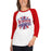 Woman wearing Duncanville High School Panthers Unisex 3/4 sleeve Raglan T-shirt 210