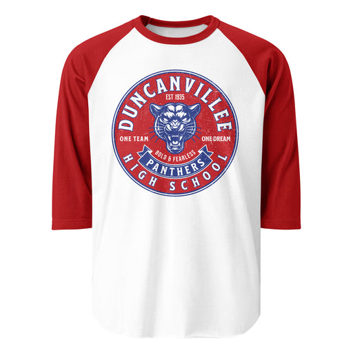 Duncanville High School Panthers Unisex 3/4 sleeve Raglan T-shirt 215