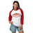 Woman wearing Caney Creek High School Panthers Unisex 3/4 sleeve Raglan T-shirt 009