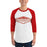 Man wearing Caney Creek High School Panthers Unisex 3/4 sleeve Raglan T-shirt 009