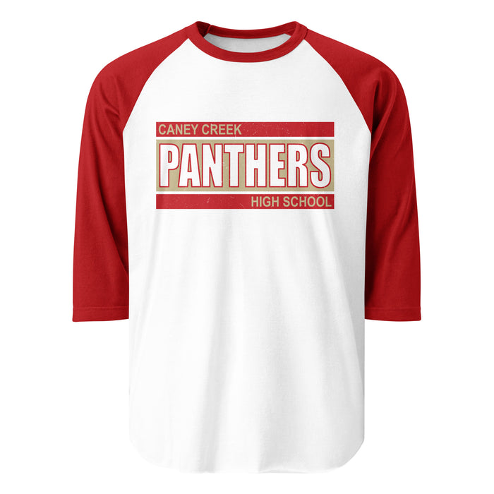 Caney Creek High School Panthers Unisex 3/4 sleeve Raglan T-shirt 098