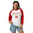 Woman wearing Caney Creek High School Panthers Unisex 3/4 sleeve Raglan T-shirt 017