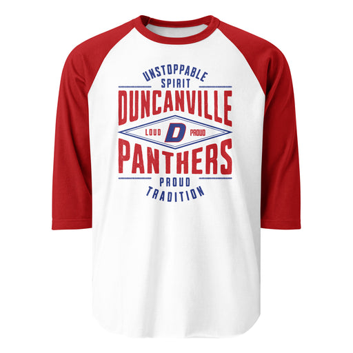 Duncanville High School Panthers Unisex 3/4 sleeve Raglan T-shirt 210