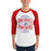 Man wearing Duncanville High School Panthers Unisex 3/4 sleeve Raglan T-shirt 210