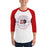 Man wearing Duncanville High School Panthers Unisex 3/4 sleeve Raglan T-shirt 201