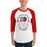 Man wearing Duncanville High School Panthers Unisex 3/4 sleeve Raglan T-shirt 229
