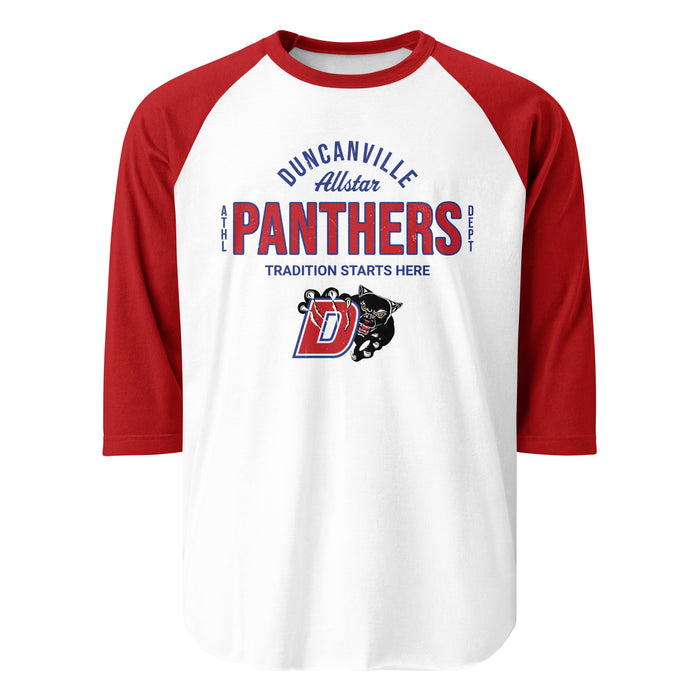 Duncanville High School Panthers Unisex 3/4 sleeve Raglan T-shirt 040