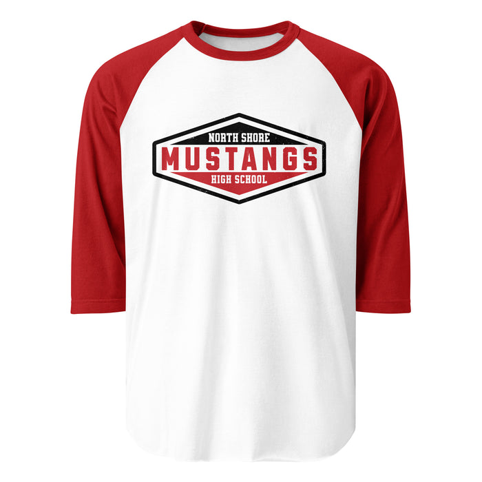 North Shore High School Mustangs Unisex 3/4 Sleeve Raglan T-shirt 009