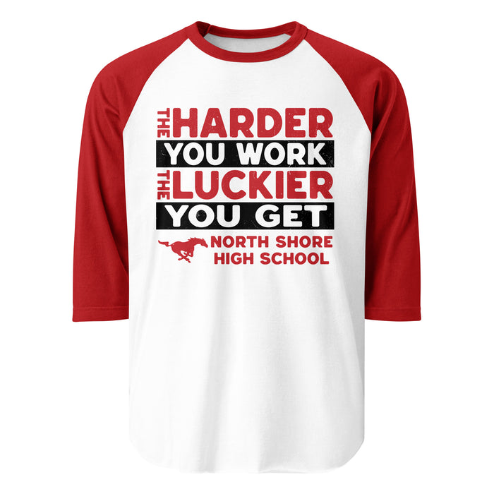 North Shore High School Mustangs Unisex 3/4 Sleeve Raglan T-shirt 238