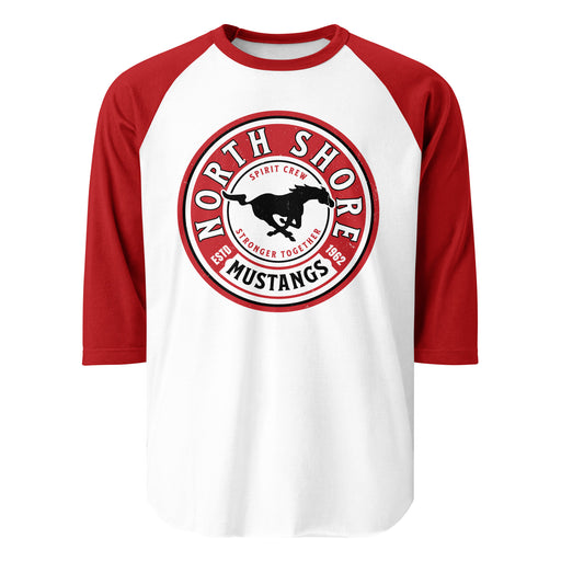 North Shore High School Mustangs Unisex 3/4 Sleeve Raglan T-shirt 220