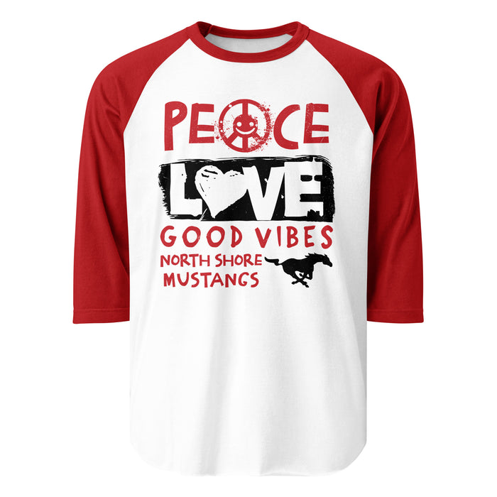 North Shore High School Mustangs Unisex 3/4 Sleeve Raglan T-shirt 240