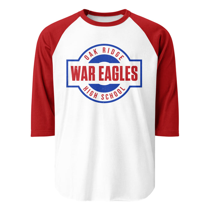 Oak Ridge High School War Eagles Unisex 3/4 sleeve Raglan T-shirt 011 red