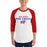 Man wearing Oak Ridge High School War Eagles Unisex 3/4 sleeve Raglan T-shirt 017 - red