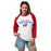 Woman wearing Oak Ridge High School War Eagles Unisex 3/4 sleeve Raglan T-shirt 017 - red