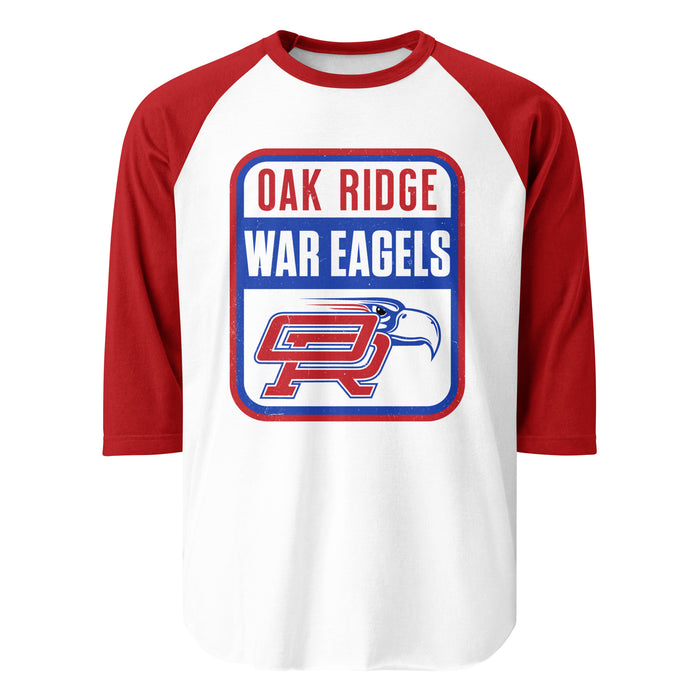 Oak Ridge High School War Eagles Unisex 3/4 sleeve Raglan T-shirt 001 - Red