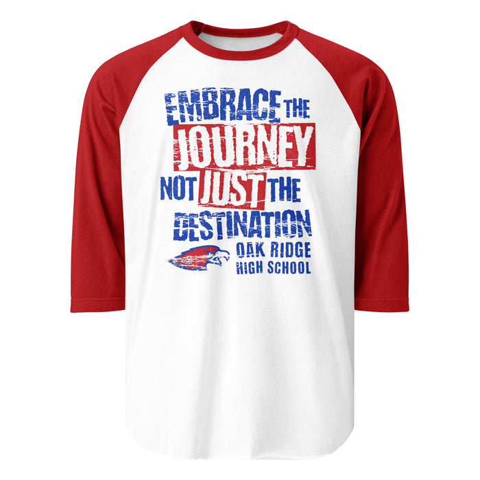Oak Ridge High School War Eagles Unisex 3/4 sleeve Raglan T-shirt 232 red