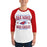 Man wearing Oak Ridge High School War Eagles Unisex 3/4 sleeve Raglan T-shirt 230 red