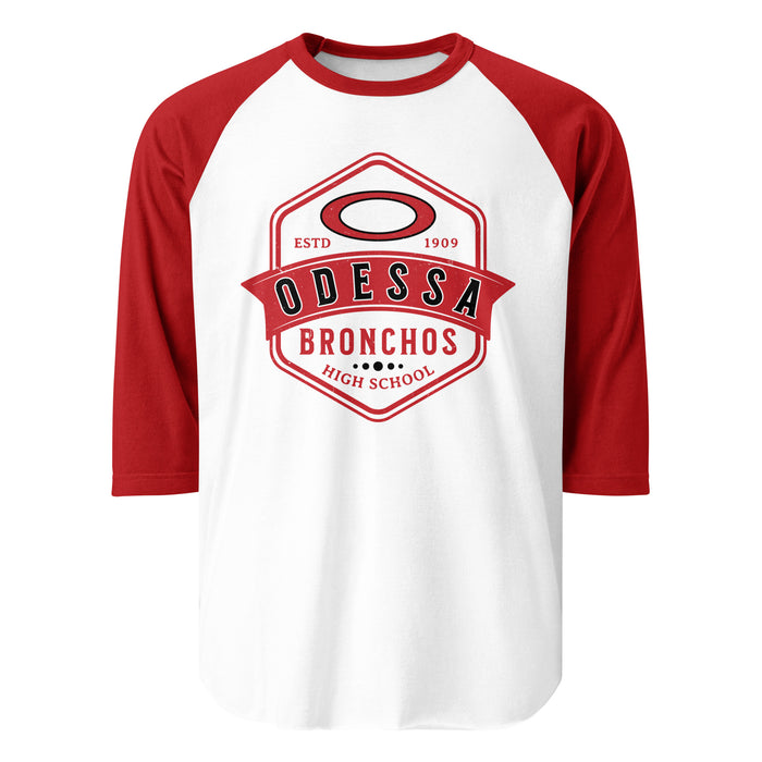 Odessa High School Bronchos Unisex 3/4 sleeve Raglan T-shirt 209