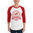 Man wearing Odessa High School Bronchos Unisex 3/4 sleeve Raglan T-shirt 212