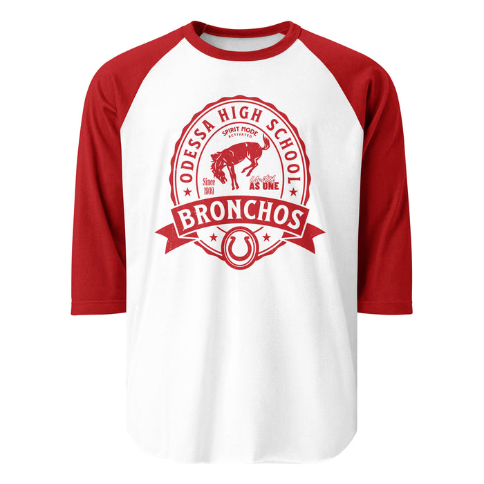 Odessa High School Bronchos Unisex 3/4 sleeve Raglan T-shirt 212