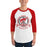 Man wearing Odessa High School Bronchos Unisex 3/4 sleeve Raglan T-shirt 206
