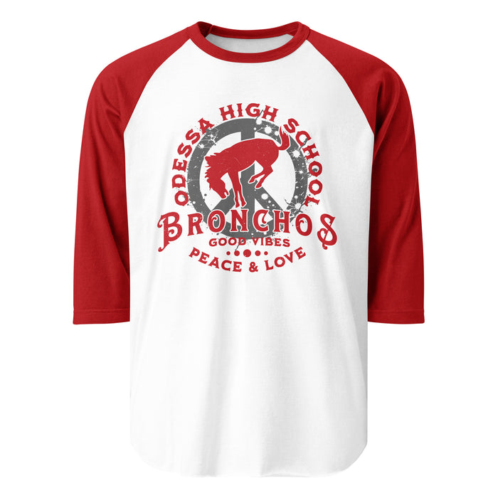 Odessa High School Bronchos Unisex 3/4 sleeve Raglan T-shirt 206