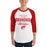 Man wearing Odessa High School Bronchos Unisex 3/4 sleeve Raglan T-shirt 034