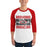Man wearing Odessa High School Bronchos Unisex 3/4 sleeve Raglan T-shirt 233