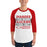 Man wearing Odessa High School Bronchos Unisex 3/4 sleeve Raglan T-shirt 238