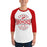 Man wearing Odessa High School Bronchos Unisex 3/4 sleeve Raglan T-shirt 218