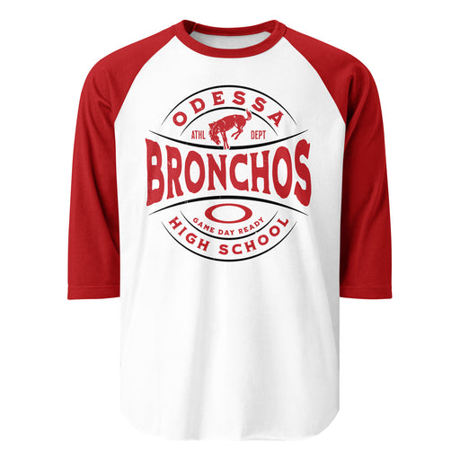 Odessa High School Bronchos Unisex 3/4 sleeve Raglan T-shirt 218