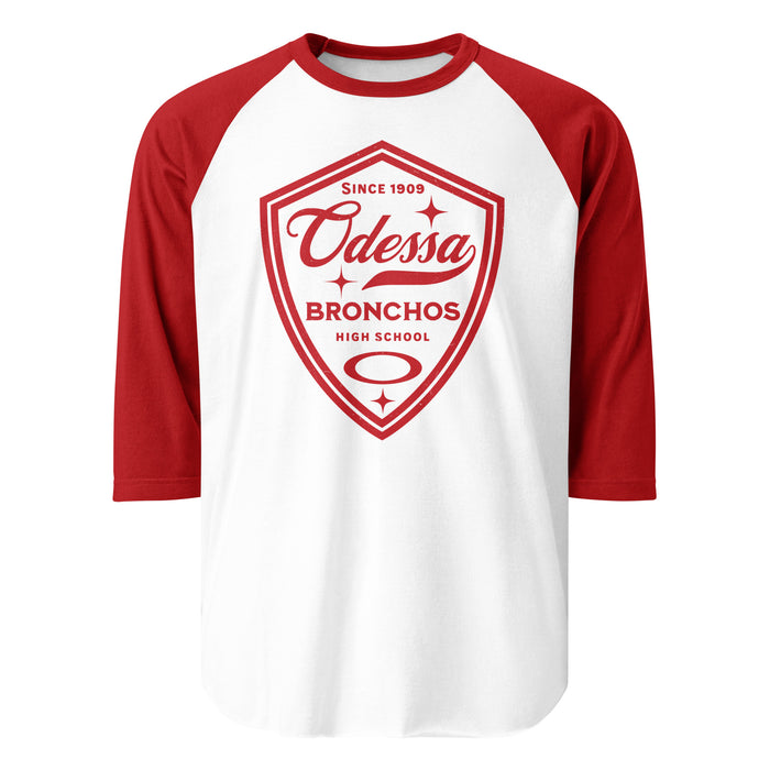 Odessa High School Bronchos Unisex 3/4 sleeve Raglan T-shirt 225