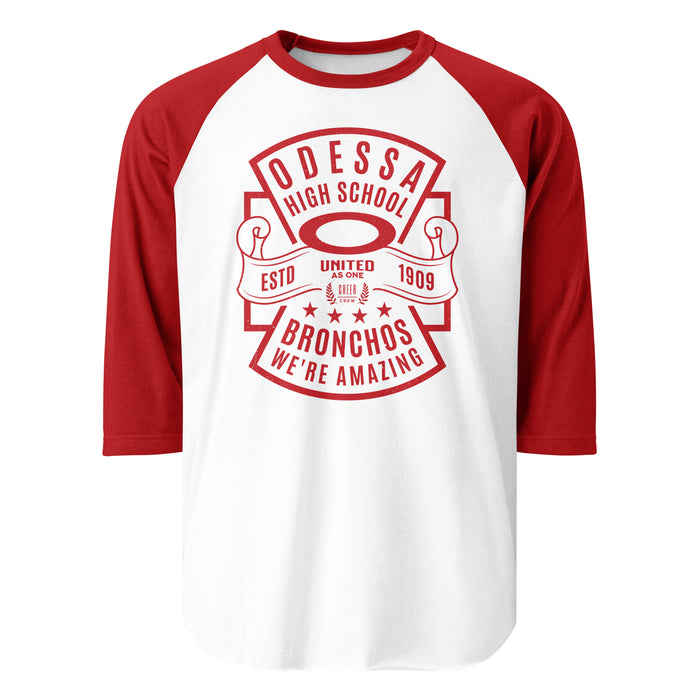 Odessa High School Bronchos Unisex 3/4 sleeve Raglan T-shirt 207