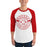 Man wearing Odessa High School Bronchos Unisex 3/4 sleeve Raglan T-shirt 239