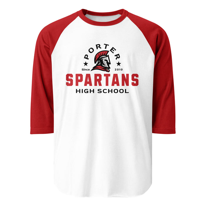 Porter High School Spartans Unisex 3/4 Sleeve Raglan T-shirt 222