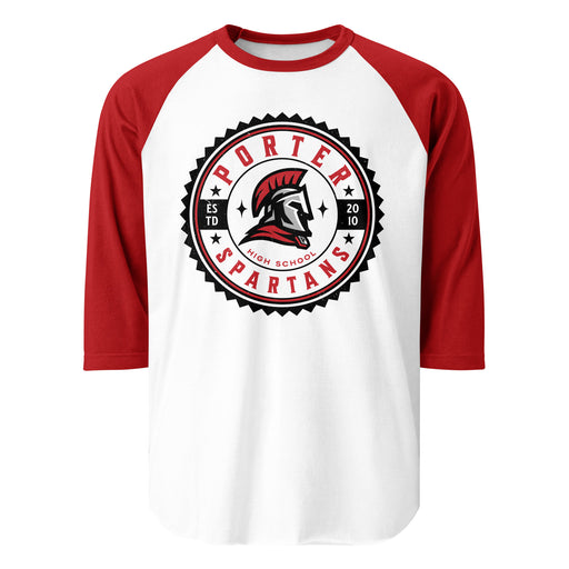 Porter High School Spartans Unisex 3/4 Sleeve Raglan T-shirt 203