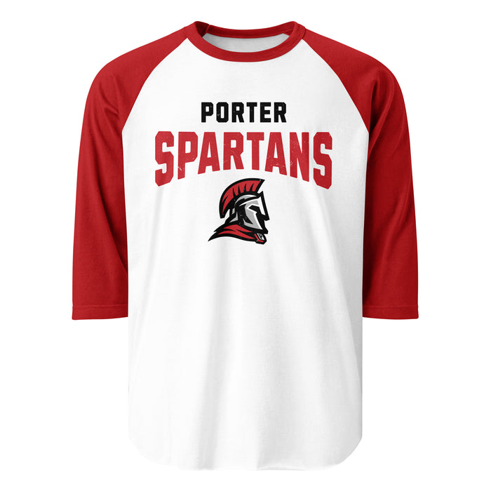 Porter High School Spartans Unisex 3/4 Sleeve Raglan T-shirt 234