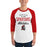 Man wearing Porter High School Spartans Unisex 3/4 Sleeve Raglan T-shirt 034