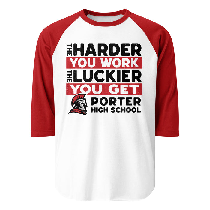 Porter High School Spartans Unisex 3/4 Sleeve Raglan T-shirt 238
