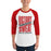 Man wearing Porter High School Spartans Unisex 3/4 Sleeve Raglan T-shirt 241