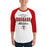 Man wearing Tomball High School Cougars Unisex 3/4 sleeve Raglan T-shirt 034