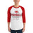 Man wearing Tomball High School Cougars Unisex 3/4 sleeve Raglan T-shirt 217