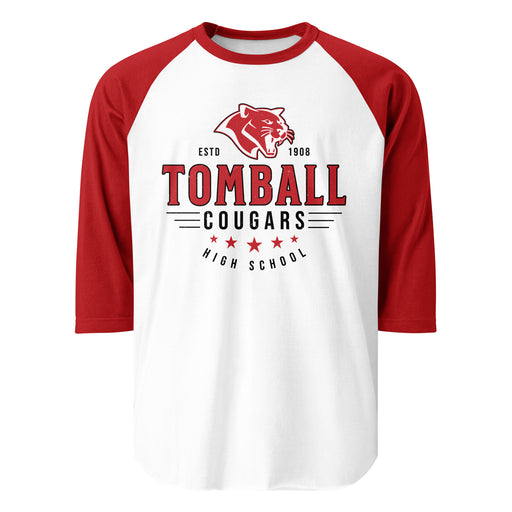 Tomball High School Cougars Unisex 3/4 sleeve Raglan T-shirt 217