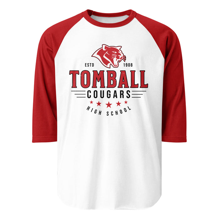 Tomball High School Cougars Unisex 3/4 sleeve Raglan T-shirt 217